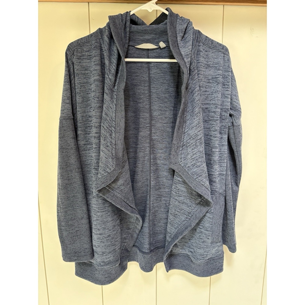 Athleta Women S Navy Open Front Cardigan Hoodie Travel Athleisure Layering Fall